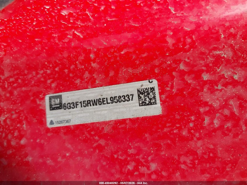2014 Chevrolet Ss VIN 6G3F15RW6EL958337 IAAI salvage auction — STRIPPED, Salvage (Texas), sold $450 on 2026-07-14 (photo 9)