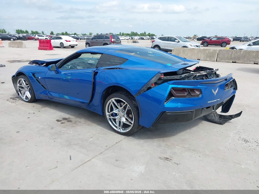 2014 Chevrolet Corvette VIN 1G1YM2D71E5104915 IAAI salvage auction — FRONT & REAR, Original (Texas), sold $7,625 on 2026-09-09 (photo 3)
