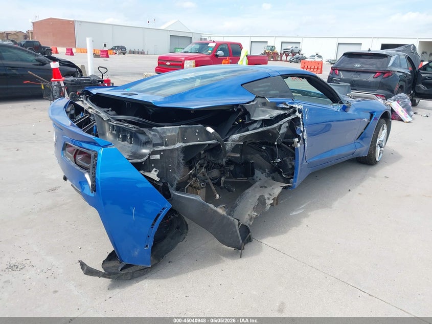 2014 Chevrolet Corvette VIN 1G1YM2D71E5104915 IAAI salvage auction — FRONT & REAR, Original (Texas), sold $7,625 on 2026-09-09 (photo 6)