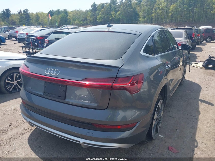 2021 Audi E-tron sportback VIN WA12AAGE9MB013105 IAAI salvage auction — REAR END, Salvage (Massachusetts), sold $10,800 on 2026-07-24 (photo 4)