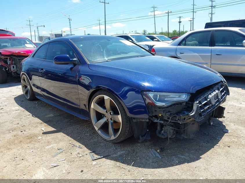 2014 Audi S5 VIN WAUCGAFR0EA027833 IAAI salvage auction — FRONT END, Original (Texas), sold $25 on 2026-07-09 (photo 1)