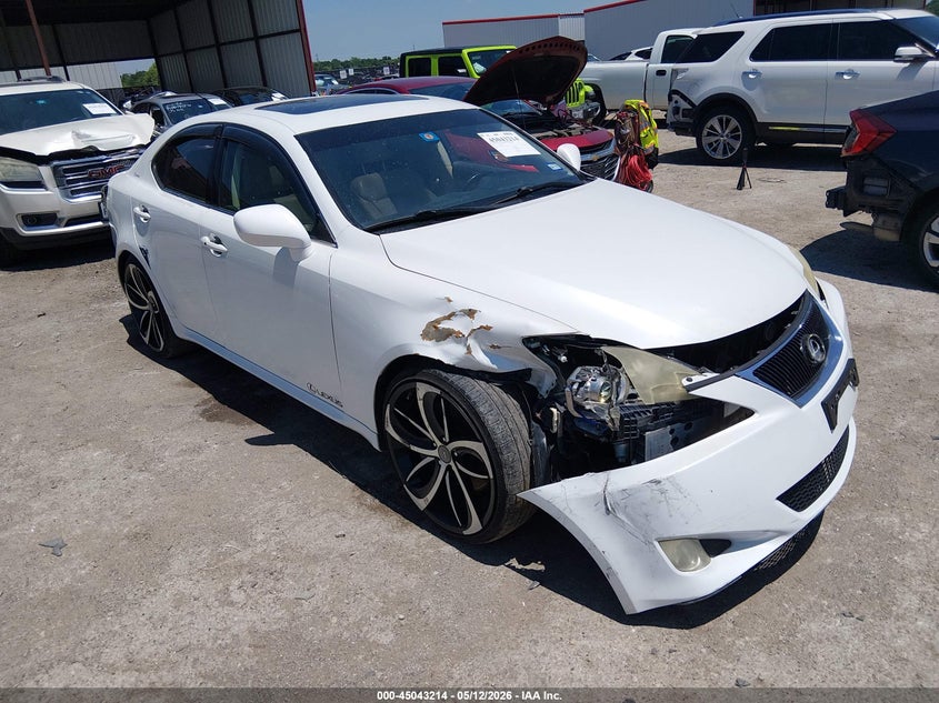 2007 Lexus Is 350 VIN JTHBE262672009393 IAAI salvage auction — RIGHT FRONT, Original (Texas), sold $1,300 on 2026-07-09 (photo 1)