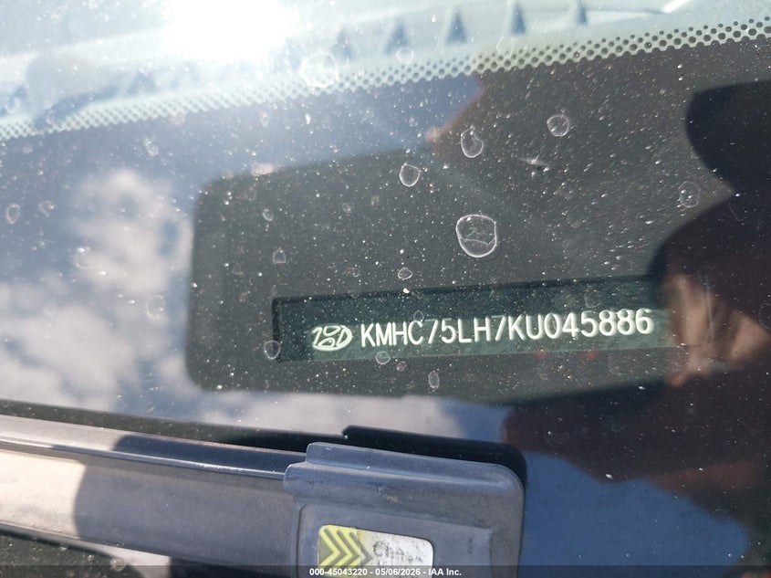 2019 Hyundai Ioniq VIN KMHC75LH7KU045886 IAAI salvage auction — BIOHAZARD/CHEMICAL, Salvage (California), sold $325 on 2026-07-14 (photo 9)