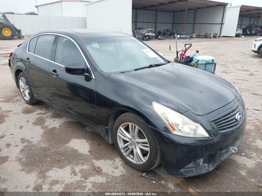 2012 Infiniti G VIN JN1CV6AP0CM626144 IAAI salvage auction — REAR END, Salvage (Texas), sold $25 on 2026-07-15 (photo 1)