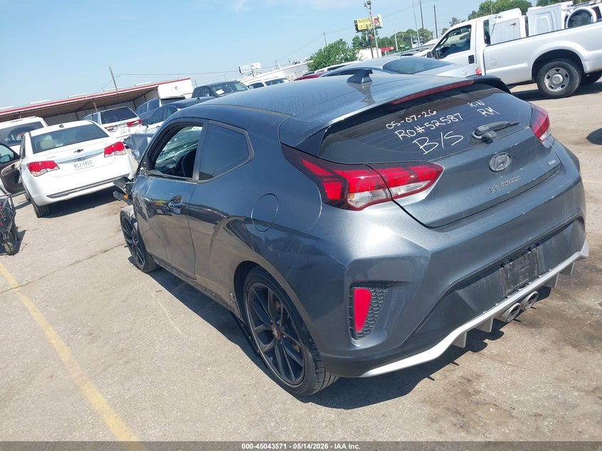 2020 Hyundai Veloster VIN KMHTH6AB2LU031140 IAAI salvage auction — FRONT END, Original (Texas), sold $1,325 on 2026-07-29 (photo 3)
