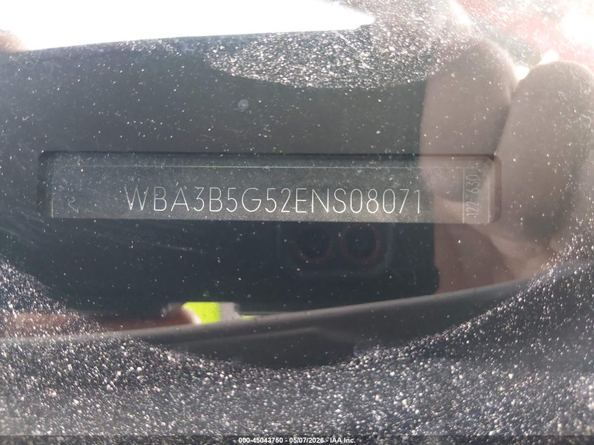 2014 BMW 3er VIN WBA3B5G52ENS08071 IAAI salvage auction — FRONT END, Rebuildable (Florida), sold $350 on 2026-07-21 (photo 9)