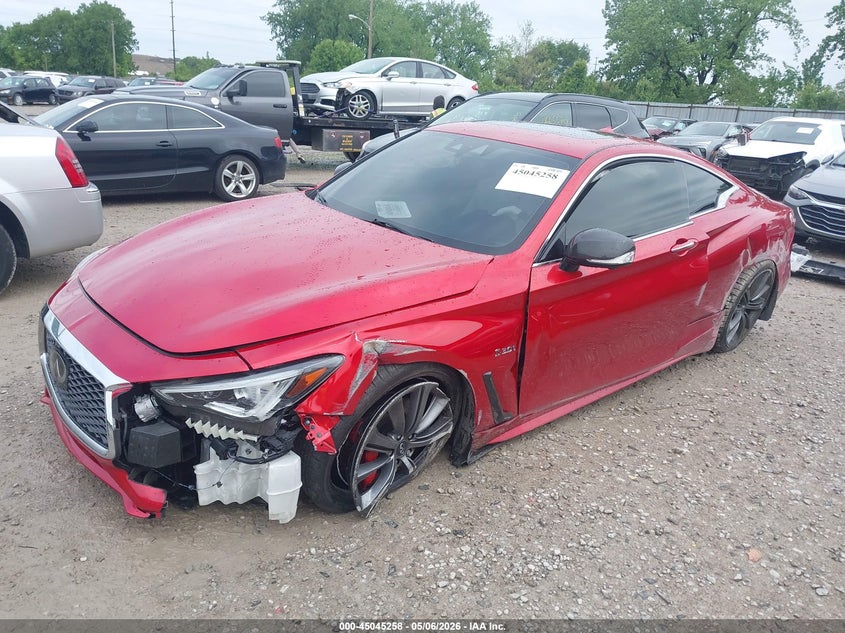 2018 Infiniti Q60 VIN JN1FV7EK1JM530554 IAAI salvage auction — FRONT & REAR, Salvage (Ohio), sold $5,500 on 2026-07-15 (photo 2)
