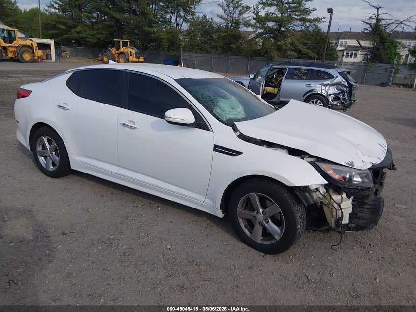2015 Kia Optima VIN 5XXGM4A7XFG376377 IAAI salvage auction — FRONT END, Salvage (New Jersey), sold $25 on 2026-07-28 (photo 1)