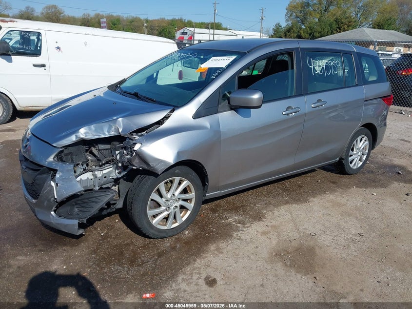 2012 Mazda 5 VIN JM1CW2BL1C0126810 IAAI salvage auction — LEFT SIDE, Clear (Indiana), sold $550 on 2026-07-28 (photo 2)