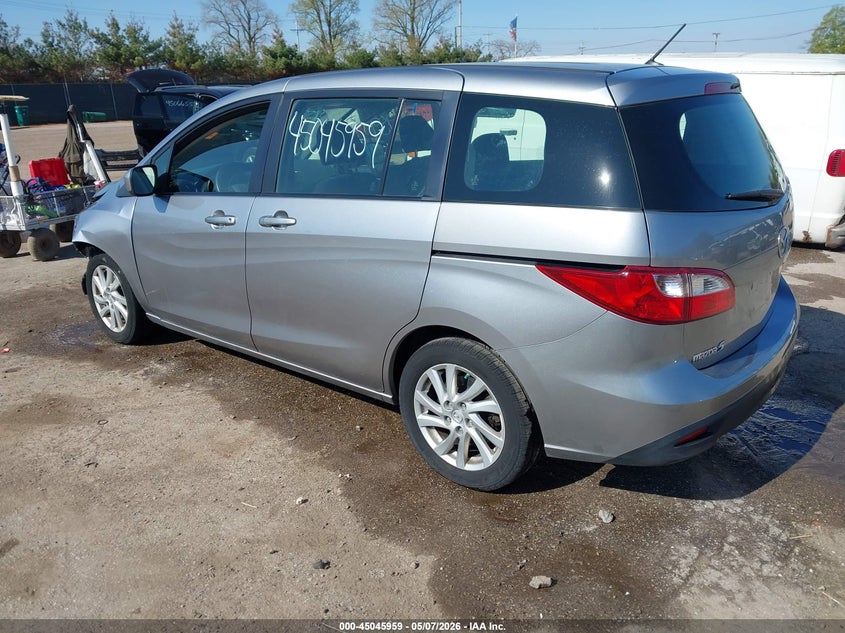 2012 Mazda 5 VIN JM1CW2BL1C0126810 IAAI salvage auction — LEFT SIDE, Clear (Indiana), sold $550 on 2026-07-28 (photo 3)