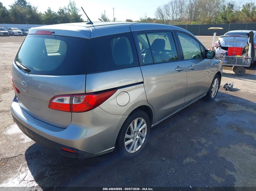 2012 Mazda 5 VIN JM1CW2BL1C0126810 IAAI salvage auction — LEFT SIDE, Clear (Indiana), sold $550 on 2026-07-28 (photo 4)