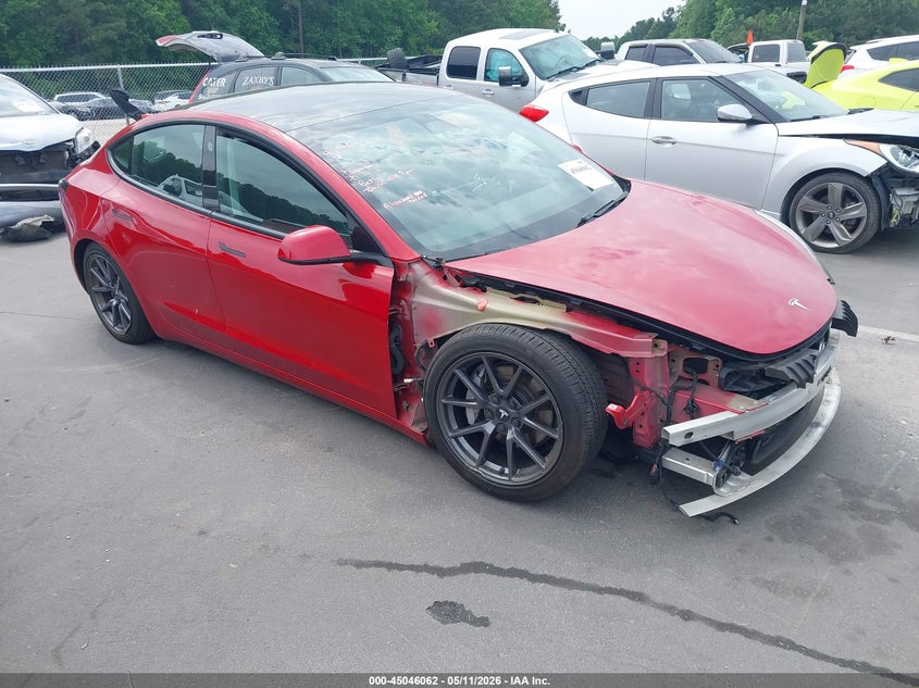 2021 Tesla Model 3 VIN 5YJ3E1EB7MF862802 IAAI salvage auction — FRONT END, Salvage (North Carolina), sold $4,875 on 2026-07-08 (photo 1)