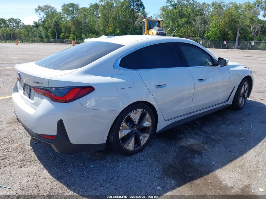 2024 BMW I4 VIN WBY43AW0XRFT31019 IAAI salvage auction — RIGHT FRONT, Rebuildable (Florida), sold $13,800 on 2026-07-20 (photo 4)