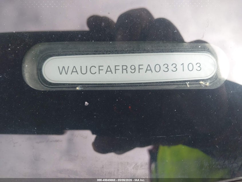 2015 Audi A5 VIN WAUCFAFR9FA033103 IAAI salvage auction — FRONT END, Salvage (Ohio), sold $1,400 on 2026-07-17 (photo 9)