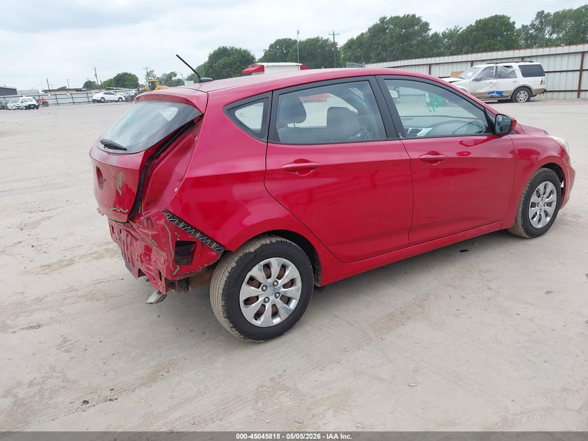 2016 Hyundai Accent VIN KMHCT5AE8GU256395 IAAI salvage auction — REAR END, Original (Texas), sold $825 on 2026-07-07 (photo 4)