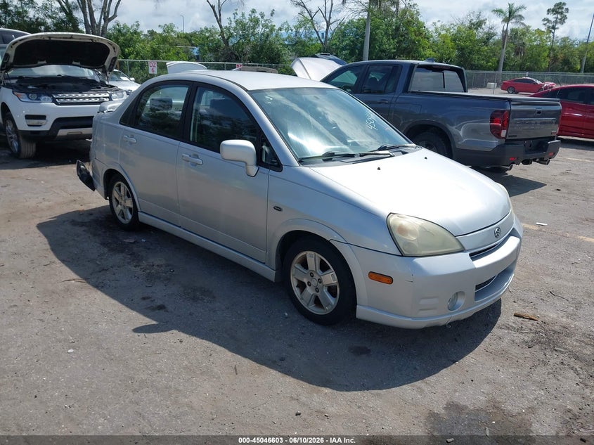 2002 Suzuki Aerio VIN JS2RA41S525108637 IAAI salvage auction — REAR END, Rebuildable (Florida), sold $225 on 2026-07-20 (photo 1)