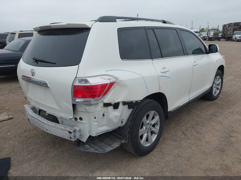 2013 Toyota Highlander VIN 5TDZK3EH3DS096338 IAAI salvage auction — REAR END, Original (Texas), sold $7,600 on 2026-07-08 (photo 4)