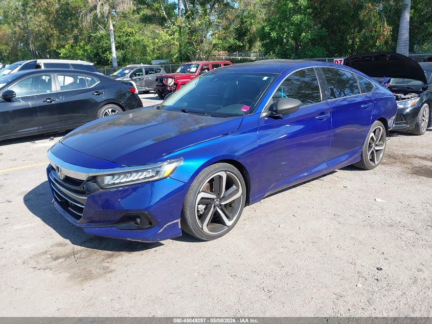 2022 Honda Accord VIN 1HGCV1F41NA009243 IAAI salvage auction — REAR END, Rebuildable (Florida), sold $3,300 on 2026-07-09 (photo 2)