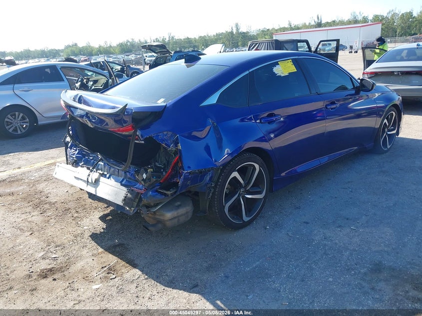 2022 Honda Accord VIN 1HGCV1F41NA009243 IAAI salvage auction — REAR END, Rebuildable (Florida), sold $3,300 on 2026-07-09 (photo 4)