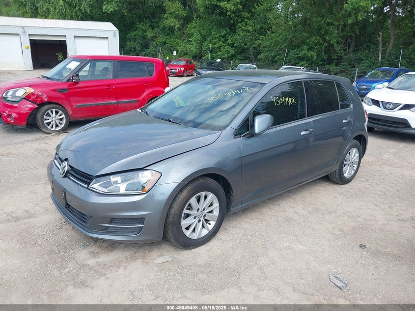 2016 Volkswagen Golf VIN 3VW217AU3GM055451 IAAI salvage auction — FRONT END, Clear (Indiana), sold $2,700 on 2026-07-01 (photo 2)