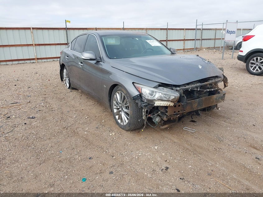 2019 Infiniti Q50 VIN JN1EV7AP7KM512333 IAAI salvage auction — FRONT END, Salvage (Texas), sold $1,675 on 2026-07-13 (photo 1)