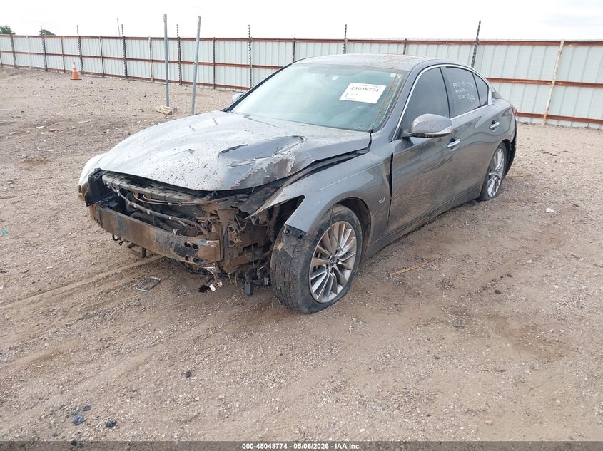 2019 Infiniti Q50 VIN JN1EV7AP7KM512333 IAAI salvage auction — FRONT END, Salvage (Texas), sold $1,675 on 2026-07-13 (photo 2)