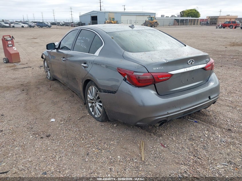 2019 Infiniti Q50 VIN JN1EV7AP7KM512333 IAAI salvage auction — FRONT END, Salvage (Texas), sold $1,675 on 2026-07-13 (photo 3)