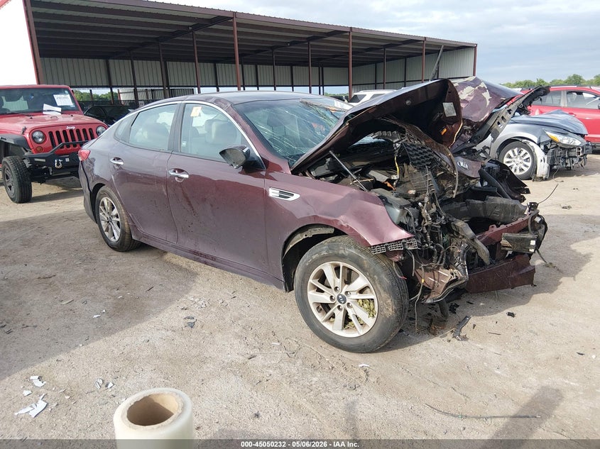 2016 Kia Optima VIN 5XXGT4L38GG116462 IAAI salvage auction — BIO HAZARD, Salvage (Texas), sold $425 on 2026-07-07 (photo 1)