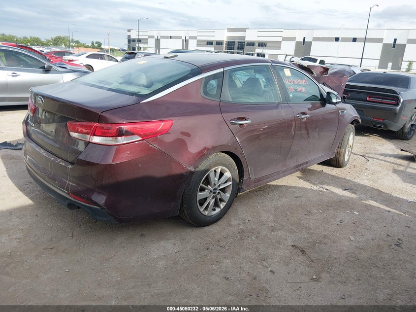 2016 Kia Optima VIN 5XXGT4L38GG116462 IAAI salvage auction — BIO HAZARD, Salvage (Texas), sold $425 on 2026-07-07 (photo 4)