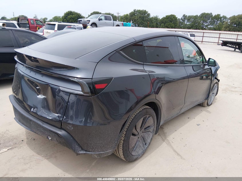 2026 Tesla Model y VIN 7SAYGDEDXTA494522 IAAI salvage auction — RIGHT FRONT, Original (Texas), sold $21,500 on 2026-07-30 (photo 4)