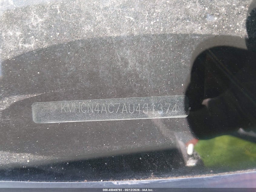 2010 Hyundai Accent VIN KMHCN4AC7AU431374 IAAI salvage auction — REAR END, Original (Texas), sold $1,500 on 2026-07-08 (photo 9)