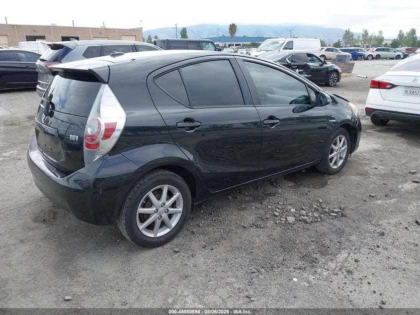 2012 Toyota Prius c VIN JTDKDTB38C1016872 IAAI salvage auction — LEFT FRONT, Salvage (California), sold $1,725 on 2026-07-20 (photo 4)