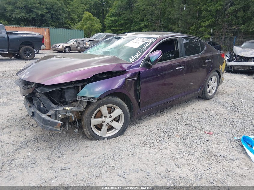 2015 Kia Optima VIN KNAGM4A7XF5596331 IAAI salvage auction — FRONT END, Salvage (South Carolina), sold $25 on 2026-07-21 (photo 2)