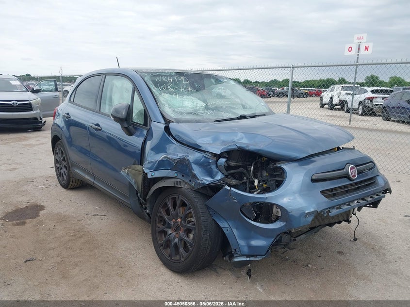 2018 Fiat 500x VIN ZFBCFXCB1JP703085 IAAI salvage auction — FRONT END, Salvage (Texas), sold $500 on 2026-07-28 (photo 1)