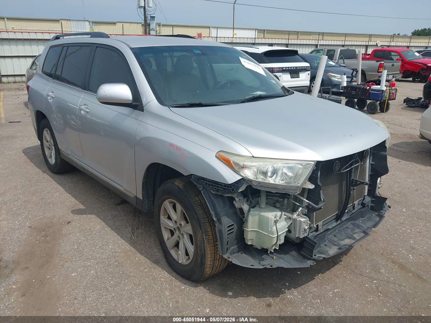 2012 Toyota Highlander VIN 5TDZA3EH1CS029755 IAAI salvage auction — FRONT END, Original (Texas), sold $4,375 on 2026-07-08 (photo 1)