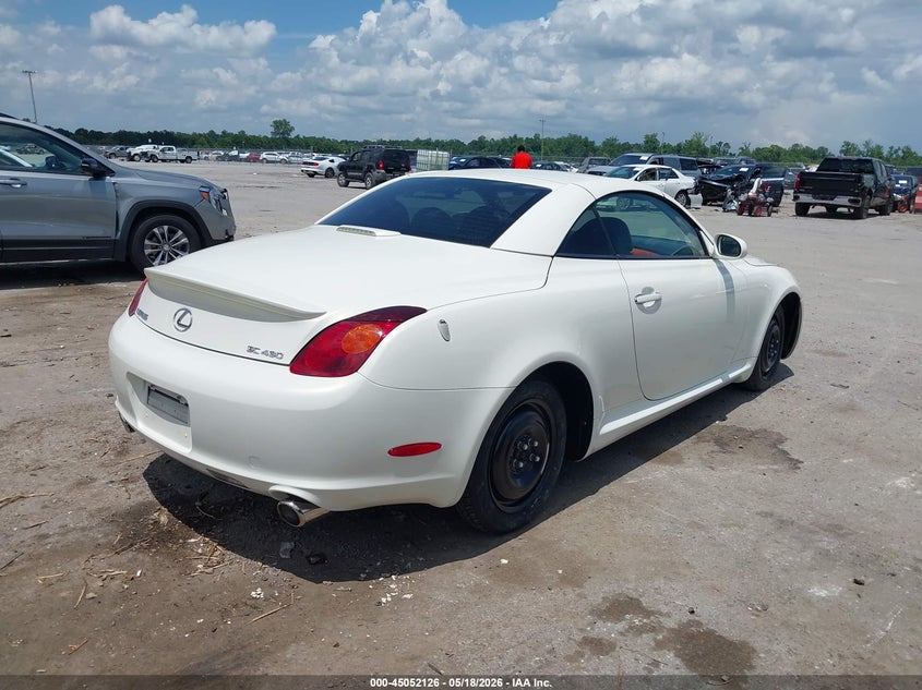 2005 Lexus Sc VIN JTHFN48Y550063128 IAAI salvage auction — FRONT END, Salvage (Louisiana), sold $3,375 on 2026-07-21 (photo 4)