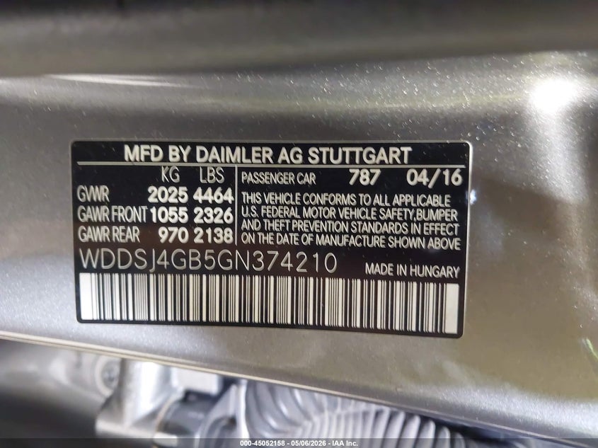 2016 Mercedes-benz Cla-klasse VIN WDDSJ4GB5GN374210 IAAI salvage auction — LEFT SIDE, Salvage (North Carolina), sold $1,650 on 2026-07-16 (photo 9)