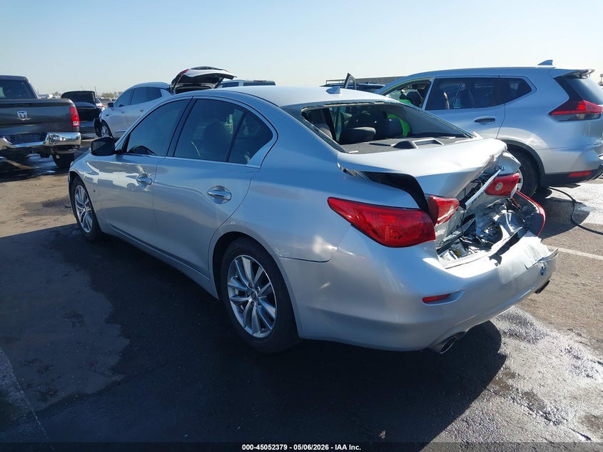 2014 Infiniti Q50 VIN JN1BV7AP3EM686360 IAAI salvage auction — REAR END, Salvage (Arizona), sold $1,050 on 2026-07-07 (photo 3)