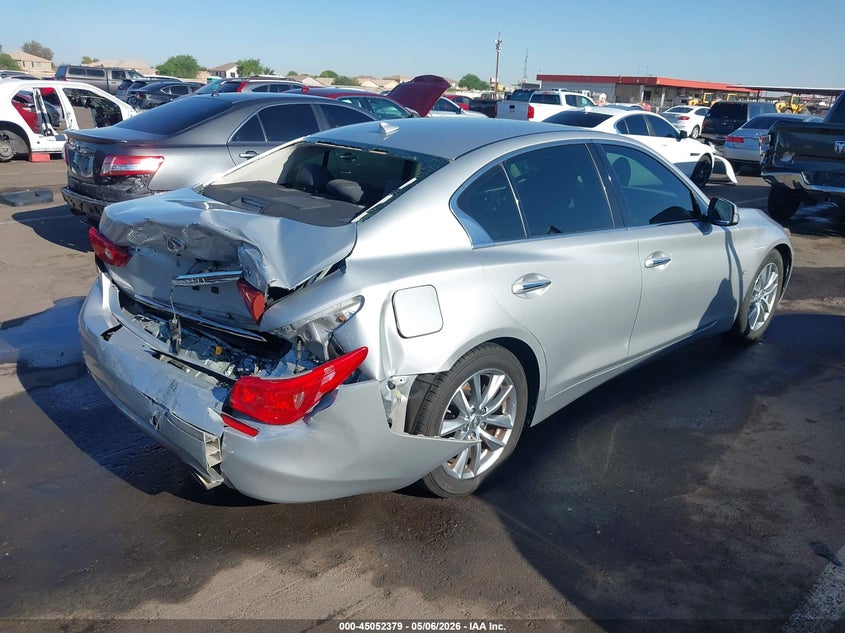 2014 Infiniti Q50 VIN JN1BV7AP3EM686360 IAAI salvage auction — REAR END, Salvage (Arizona), sold $1,050 on 2026-07-07 (photo 4)