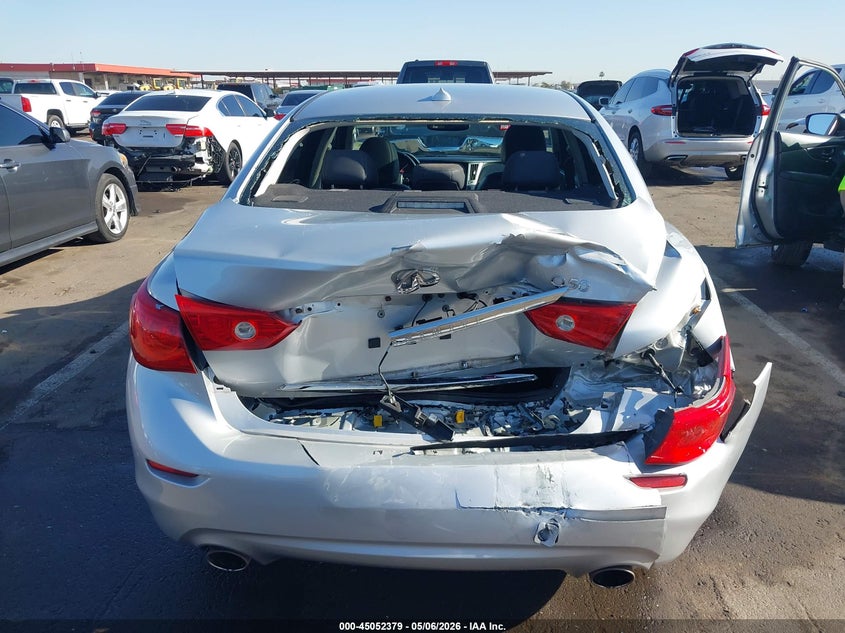 2014 Infiniti Q50 VIN JN1BV7AP3EM686360 IAAI salvage auction — REAR END, Salvage (Arizona), sold $1,050 on 2026-07-07 (photo 6)
