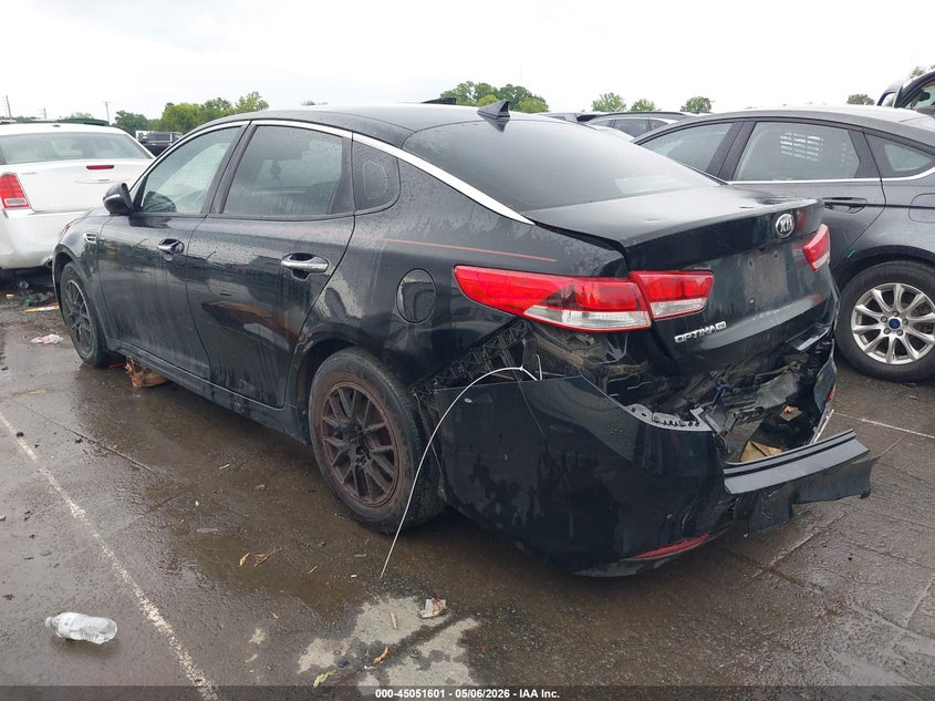 2016 Kia Optima VIN 5XXGT4L30GG033270 IAAI salvage auction — REAR END, Salvage (North Carolina), sold $950 on 2026-07-13 (photo 3)