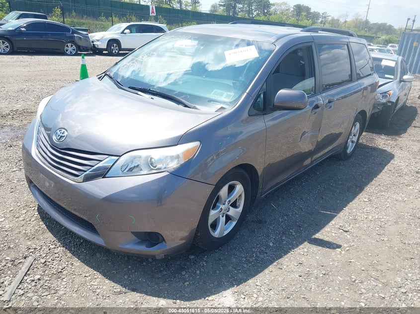 2015 Toyota Sienna VIN 5TDKK3DC3FS543132 IAAI salvage auction — FRONT & REAR, Mv-907A (New York), sold $2,050 on 2026-07-14 (photo 2)