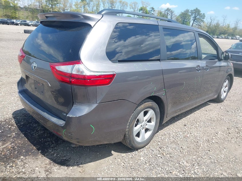 2015 Toyota Sienna VIN 5TDKK3DC3FS543132 IAAI salvage auction — FRONT & REAR, Mv-907A (New York), sold $2,050 on 2026-07-14 (photo 4)
