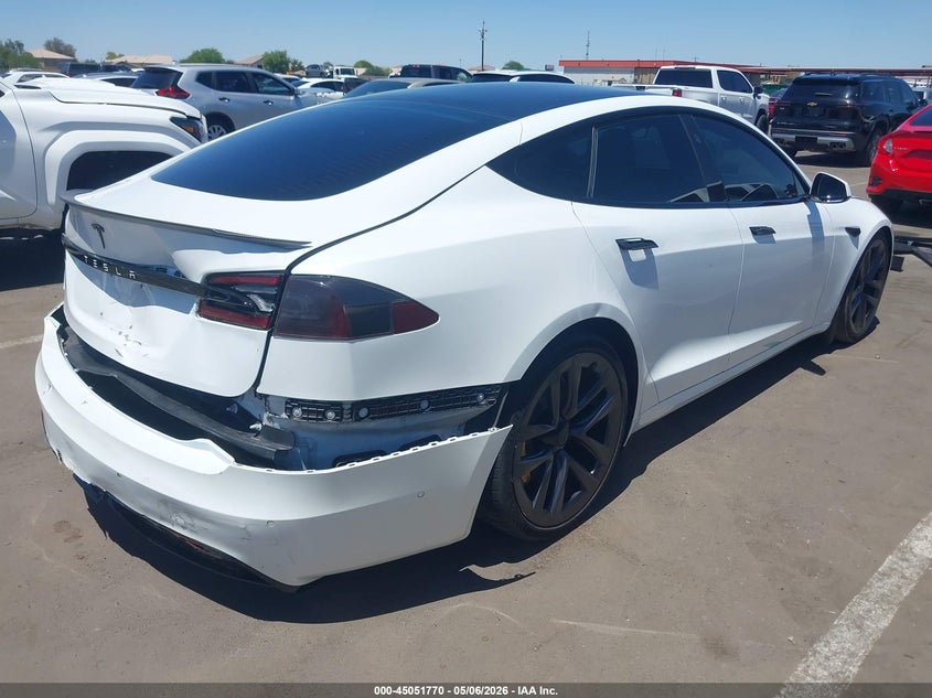 2022 Tesla Model s VIN 5YJSA1E59NF462484 IAAI salvage auction — REAR END, Salvage (Arizona), sold $18,100 on 2026-07-28 (photo 4)