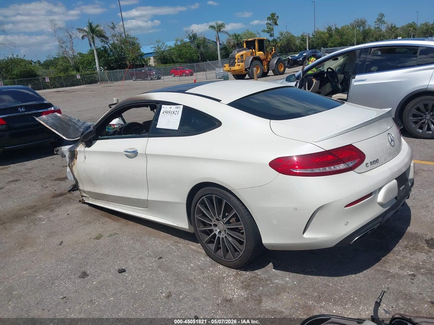 2017 Mercedes-benz C-klasse VIN WDDWJ4JB1HF363596 IAAI salvage auction — ENGINE BURN, Certificate Of Destruction (Florida), sold $225 on 2026-07-13 (photo 3)