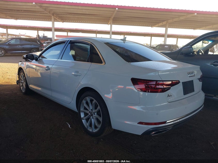 2019 Audi A4 VIN WAUHMAF44KA033570 IAAI salvage auction — RIGHT FRONT, Certificate Of Destruction (Florida), sold $800 on 2026-07-28 (photo 3)