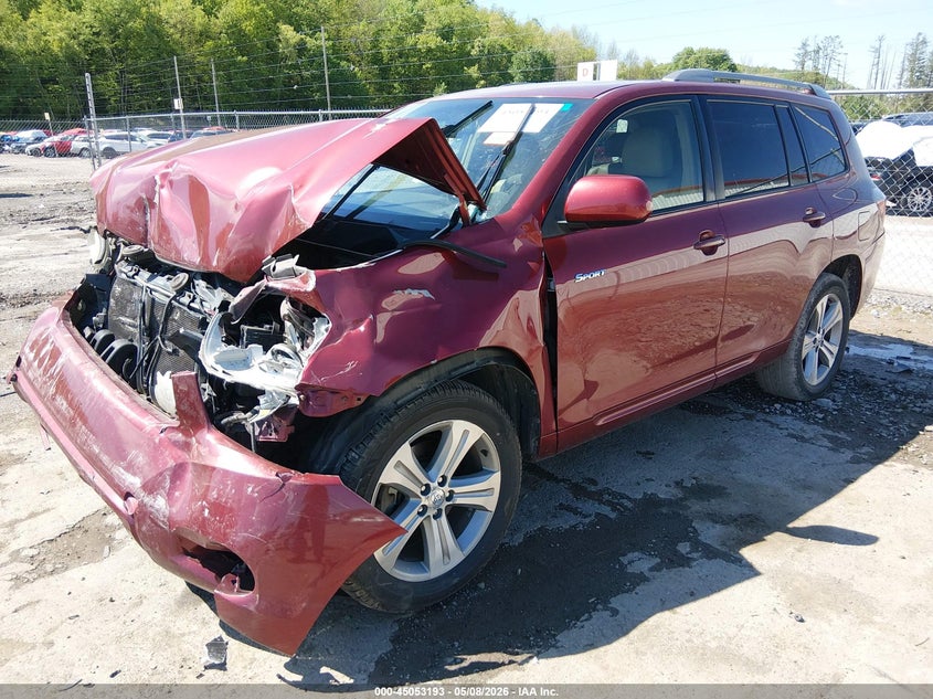 2008 Toyota Highlander VIN JTEDS43A182010944 IAAI salvage auction — FRONT END, Salvage (West Virginia), sold $875 on 2026-07-15 (photo 2)