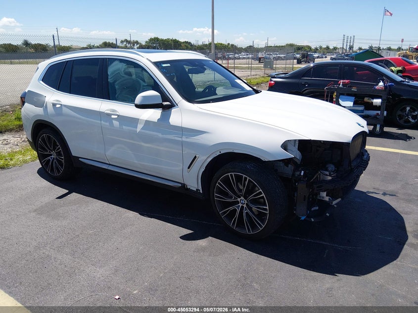 2024 BMW X3 VIN 5UX43DP00R9T98923 IAAI salvage auction — LEFT SIDE, Rebuildable (Florida), sold $13,050 on 2026-07-30 (photo 1)