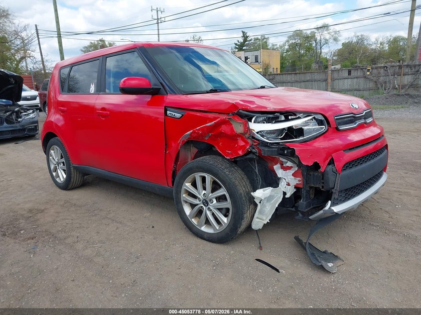 2017 Kia Soul VIN KNDJP3A59H7477279 IAAI salvage auction — FRONT END, Clear (Michigan), sold $750 on 2026-07-16 (photo 1)