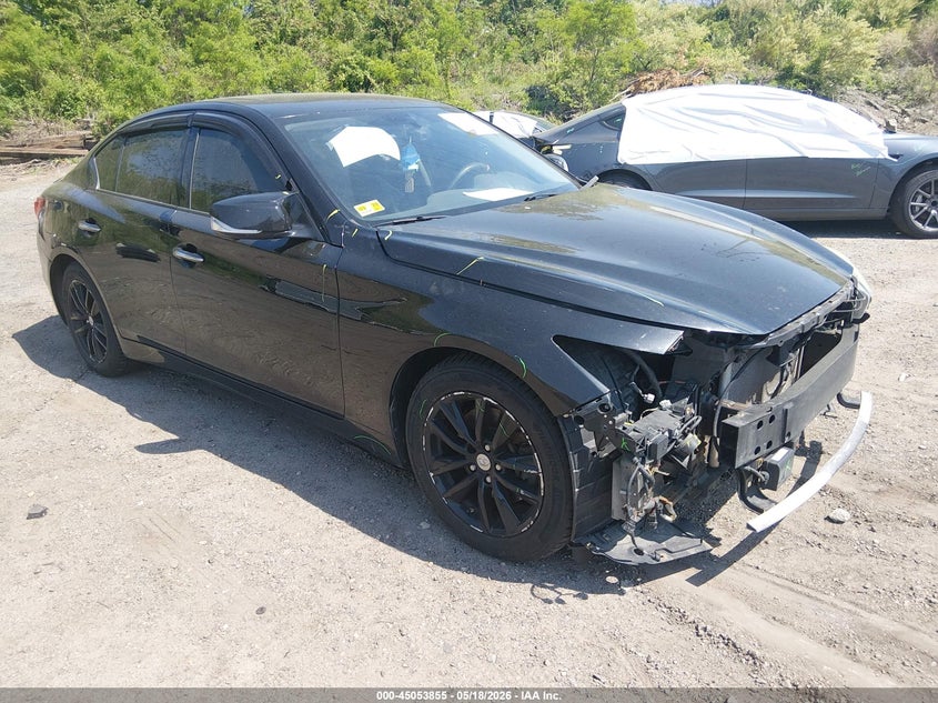 2014 Infiniti Q50 VIN JN1BV7AR9EM691628 IAAI salvage auction — FRONT END, Salvage (Rhode Island), sold $1,425 on 2026-07-07 (photo 1)